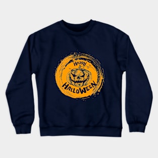 Halloween Scary Evil Pumpkin Funny Pumpkin Head Crewneck Sweatshirt